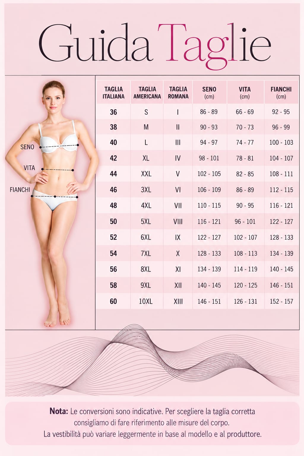 Guida taglie homewear donna